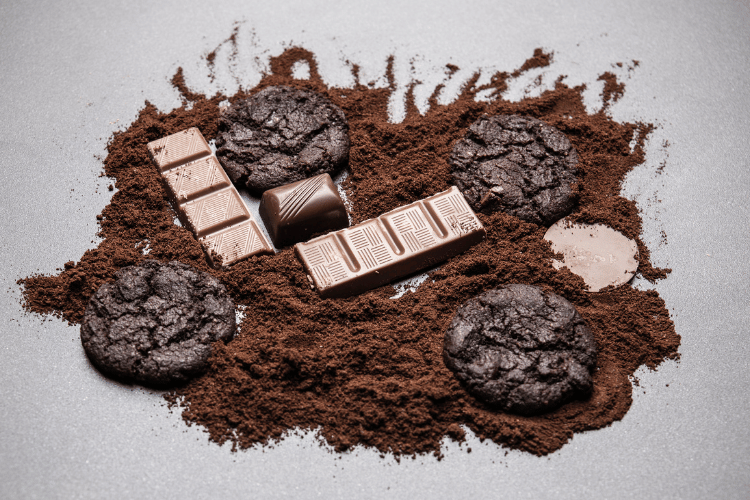 Different types of chocolate and coffee for baking