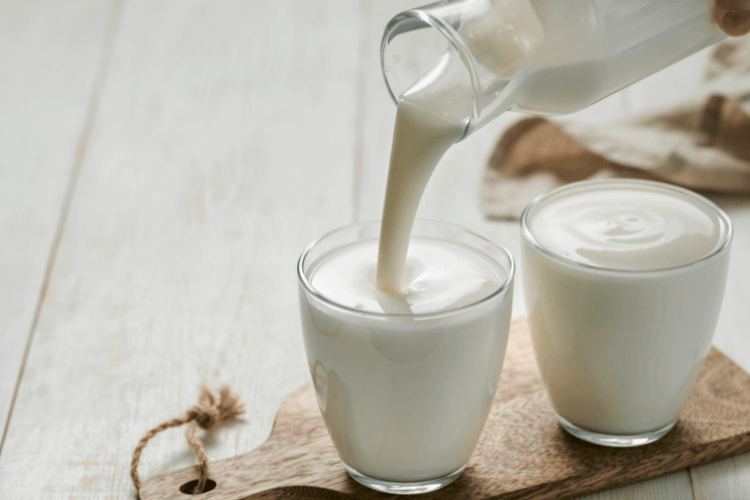 Pouring homemade Buttermilk