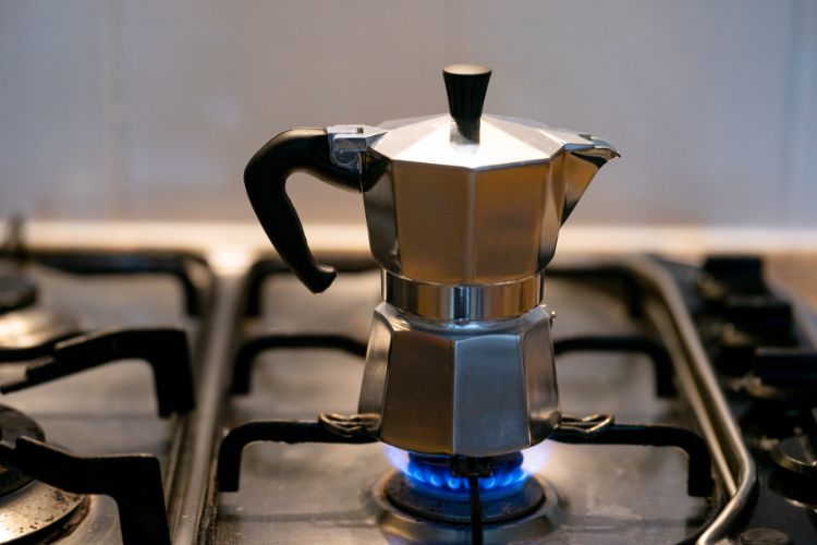 Coffee Moka Maker on the natural gas stove